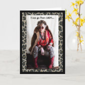 女ユーモアのある性からカードへ熱狂する行く カード (黄色い花)