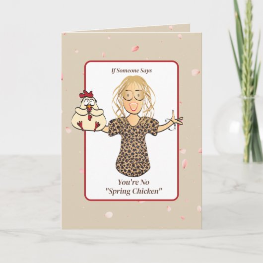 女ユーモアのある漫画おもしろいことわざ40歳 カード (正面)