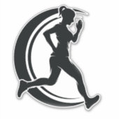 女ランニングの子 シール (正面)