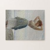 女リラックスがビーチ ジグソーパズル (横)