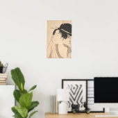 女リラックスが入浴した後 ポスター (ホームオフィス)