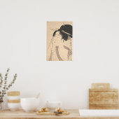 女リラックスが入浴した後 ポスター (キッチン)