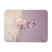 女リラックスのビーチ マグネット (横)