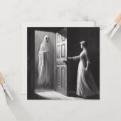 女不気味と幽霊ゲストヴィンテージイラストレーション カード (正面/裏面インサイチュ)