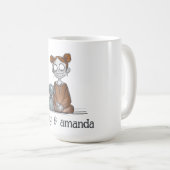 女不気味の子と犬の友 コーヒーマグカップ (正面右)