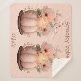 女不気味の子のためのバベカボチャ シェルパブランケット