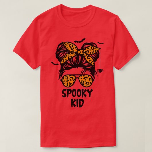 女不気味の子のための子供のハロウィーン青少年メッシーバンレ Tシャツ (デザイン正面)