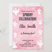 女不気味の子や子のかわいいパーティーカード 招待状 (正面)