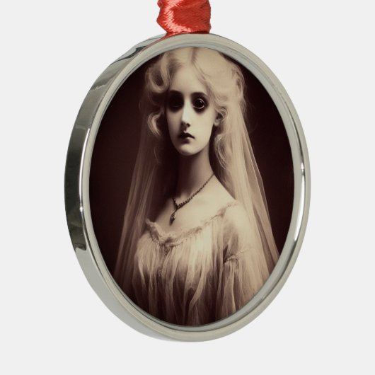 女不気味ビクトリアン性ホラーゴシック メタルオーナメント (右)
