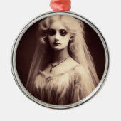 女不気味ビクトリアン性ホラーゴシック メタルオーナメント (正面)