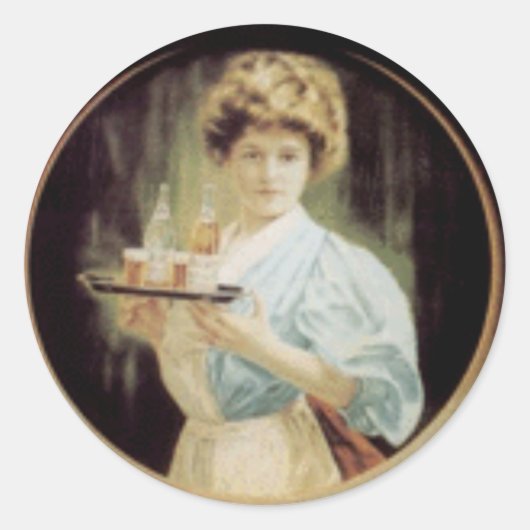 「女中とウェイトレス」 ラウンドシール (正面)