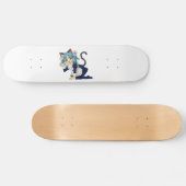 女中の服の彼女の膝の日本製アニメの女生徒猫 スケートボード (横)