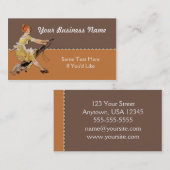 女中またはクリーニングのサービス業カード 名刺 (正面/裏面)