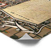 女中国の性の古いヴィンテージカレンダ広告ー ポスター (角)