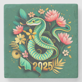 女中国の性の木のヘビ2025の新年 ストーンコースター