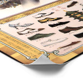 女中国の性ヴィンテージシューズ広告の技術 ポスター (角)