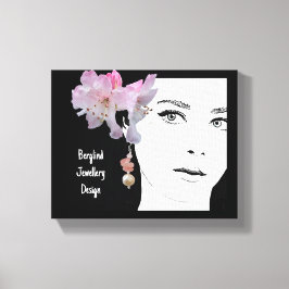 女予測できなかわいらし児顔ファッションイラストレーション芸術 キャンバスプリント