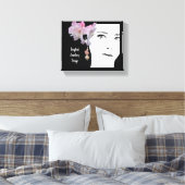 女予測できなかわいらし児顔ファッションイラストレーション芸術 キャンバスプリント (インサイチュ (寝室))