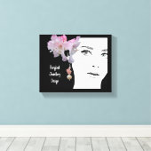 女予測できなかわいらし児顔ファッションイラストレーション芸術 キャンバスプリント (インサイチュ (ウッドフロア))