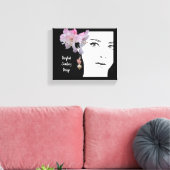 女予測できなかわいらし児顔ファッションイラストレーション芸術 キャンバスプリント (インサイチュ (リビング))