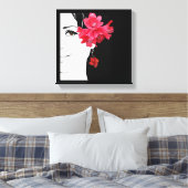 女予測できなかわいらし児顔ファッションイラストレーション キャンバスプリント (インサイチュ (寝室))