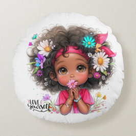 女予測できなの子は枕を愛する ラウンドクッション