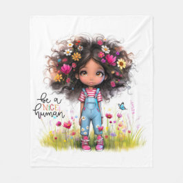 女予測できなの子ニース フリースブランケット