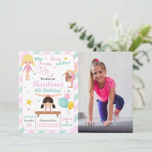 女体操の写真 招待状 (スタンド正面)