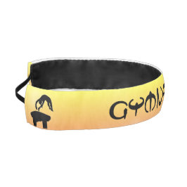 女体操イエローとブラックのヘッドバンド アスレチックヘッドバンド