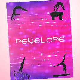 女体操イベントピンク/紫色の毛布 フリースブランケット