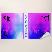 女体操イベント抽象芸術ビーチタオル ビーチタオル (正面)