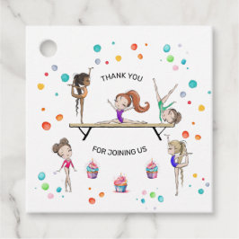 女体操カップケーキバルーンバースデーパーティー フェイバータグ