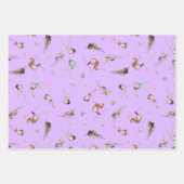 女体操カップケーキパターンピンクパープルブルー ラッピングペーパーシート (正面2)