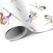 女体操カップケーキパターンホワイト ラッピングペーパー (ロールコーナー)