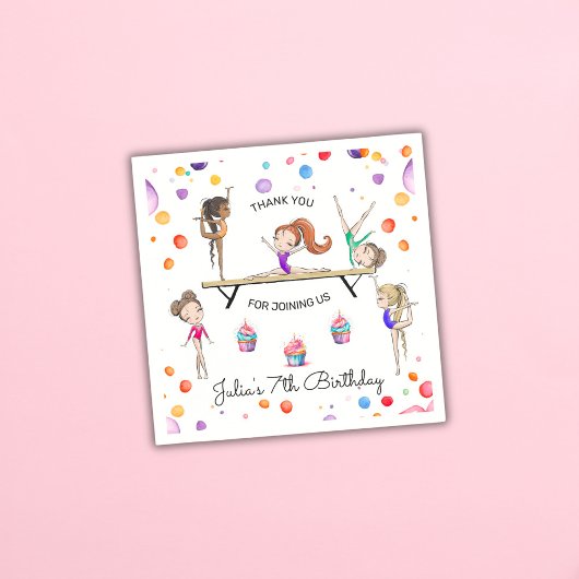 女体操カップケーキ&バルーンバースデーパーティー スタンダードカクテルナプキン