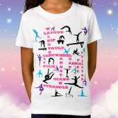女体操クロスワード/単語検索ギムナスト Tシャツ