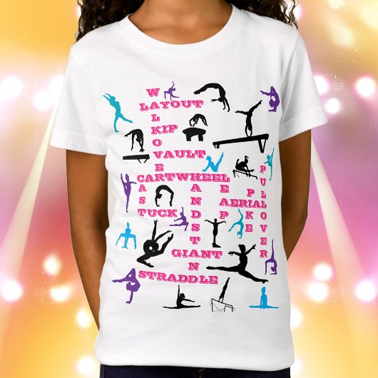 女体操クロスワード/単語検索ギムナスト Tシャツ
