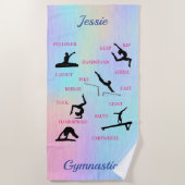 女体操スキルパーソナライズされたビーチタオル ビーチタオル (正面)