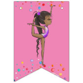 女体操ハッピーバースデーピンクレインボー バンティングフラッグ (第1の旗)