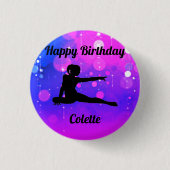 女体操ハッピーバースデーボタン 缶バッジ (正面)