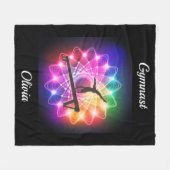 女体操バランスビームパーソナライズされた フリースブランケット (正面(横))