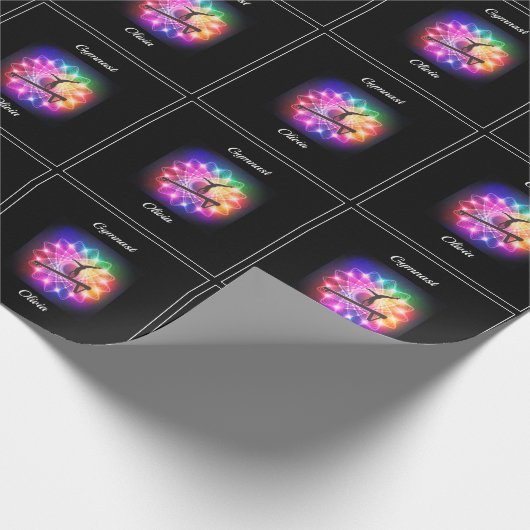 女体操バランスビームパーソナライズされた ラッピングペーパー (角)