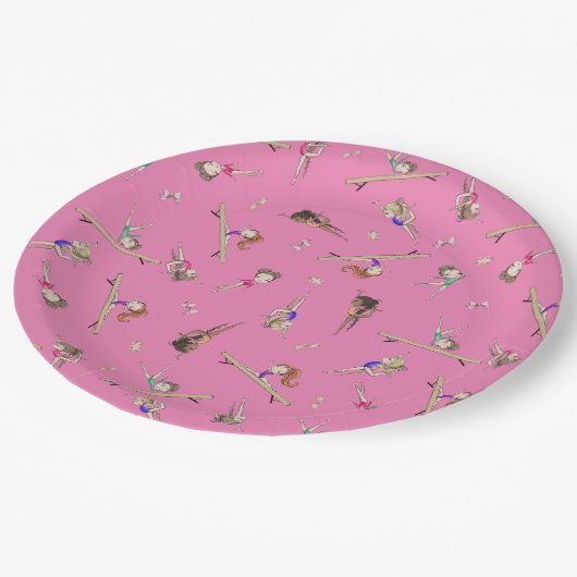 女体操バースデーパーティー ペーパープレート (アングル)