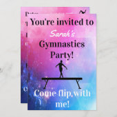 女体操バースデーパーティ招待状 (正面/裏面)