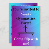 女体操バースデーパーティ招待状 (正面/裏面)
