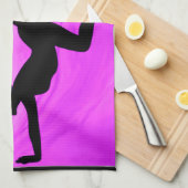 女体操パープルスワールパーソナライズされた キッチンタオル (四つ折り)