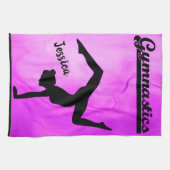 女体操パープルスワールパーソナライズされた キッチンタオル (横)