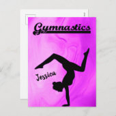 女体操パープルスワールパーソナライズされた シーズンポストカード (正面/裏面)