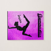 女体操パープルスワールパーソナライズされた ジグソーパズル (横)