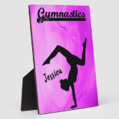 女体操パープルスワールパーソナライズされた フォトプラーク (側面)